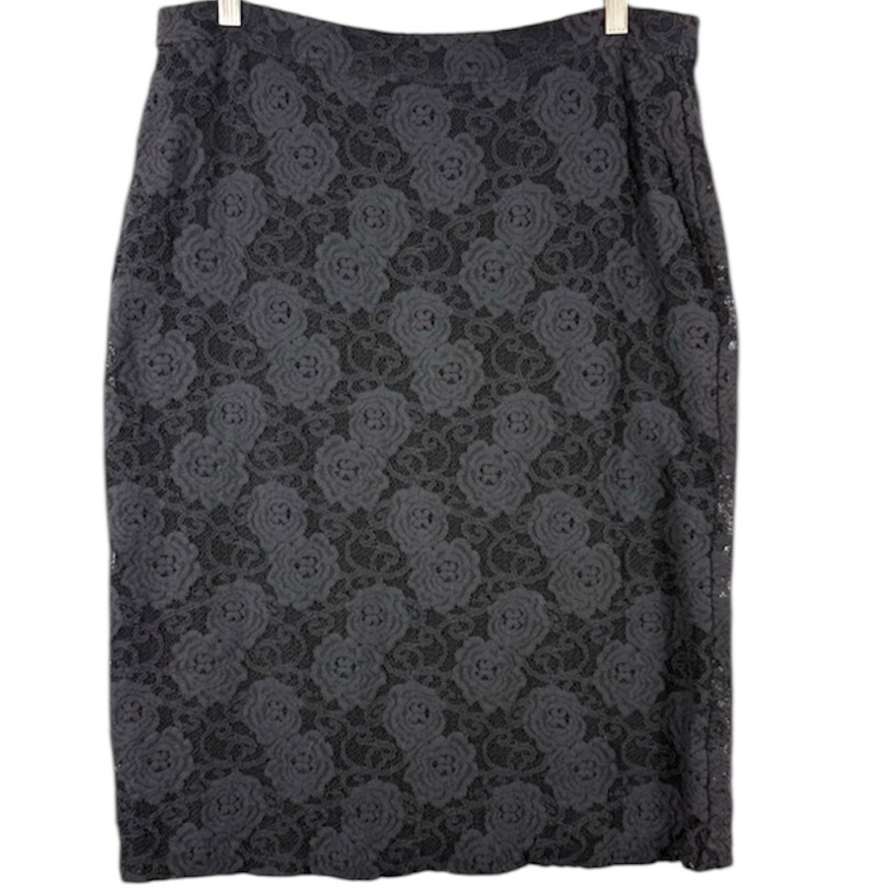 Anthropologie maeve Gray Lace Pencil Skirt